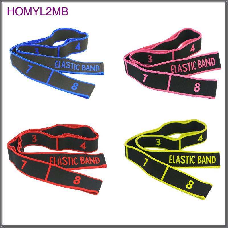 [Dickly] Yoga Stretch Strap Elastic Band Yoga Resistance Band 8 Segment for Fitness Training