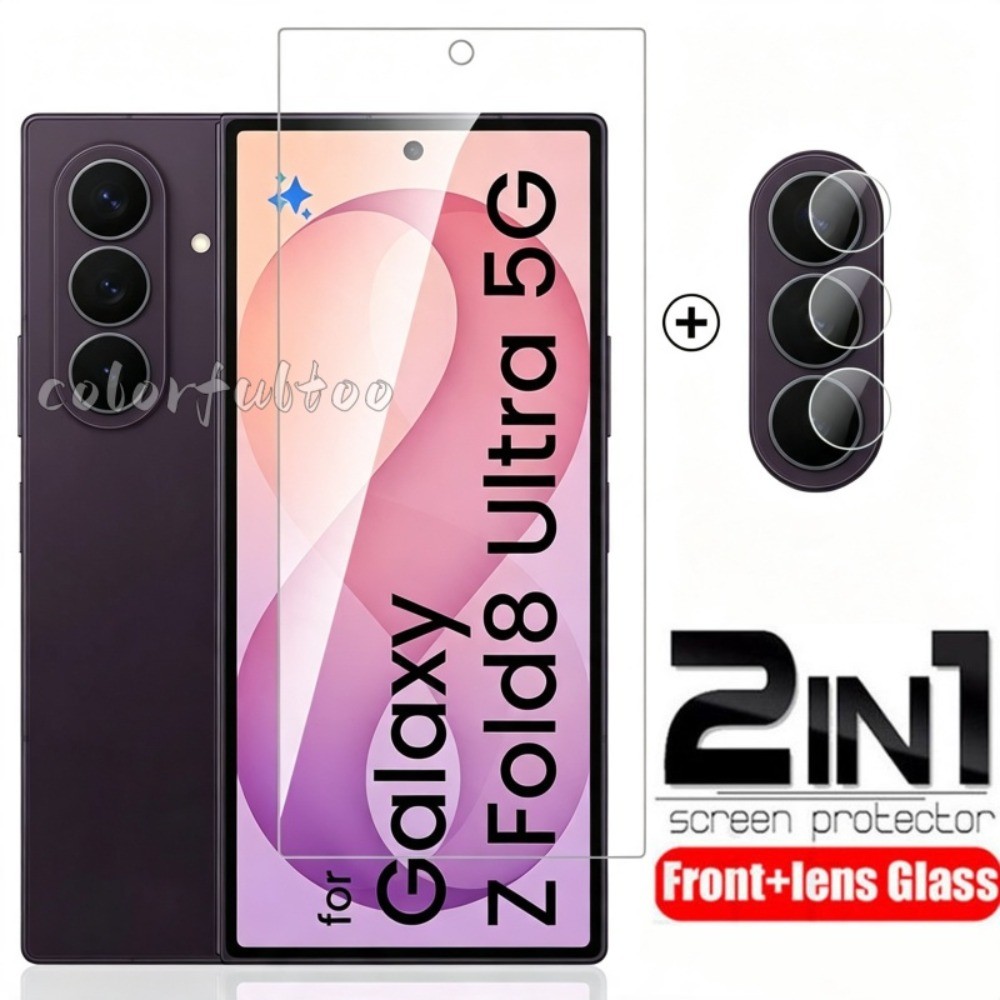 ZFold8 ป้องกันหน้าจอสําหรับ Samsung Galaxy Z พับ 8 Ultra ZFold8Ultra ZFold7 ZFold8 5G HD เต็มรูปแบบด้านนอกกระจกนิรภัยด้านหน้าฟิล์มกล้องป้องกันหน้าจอกลับเลนส์ป้องกันฟิล์ม