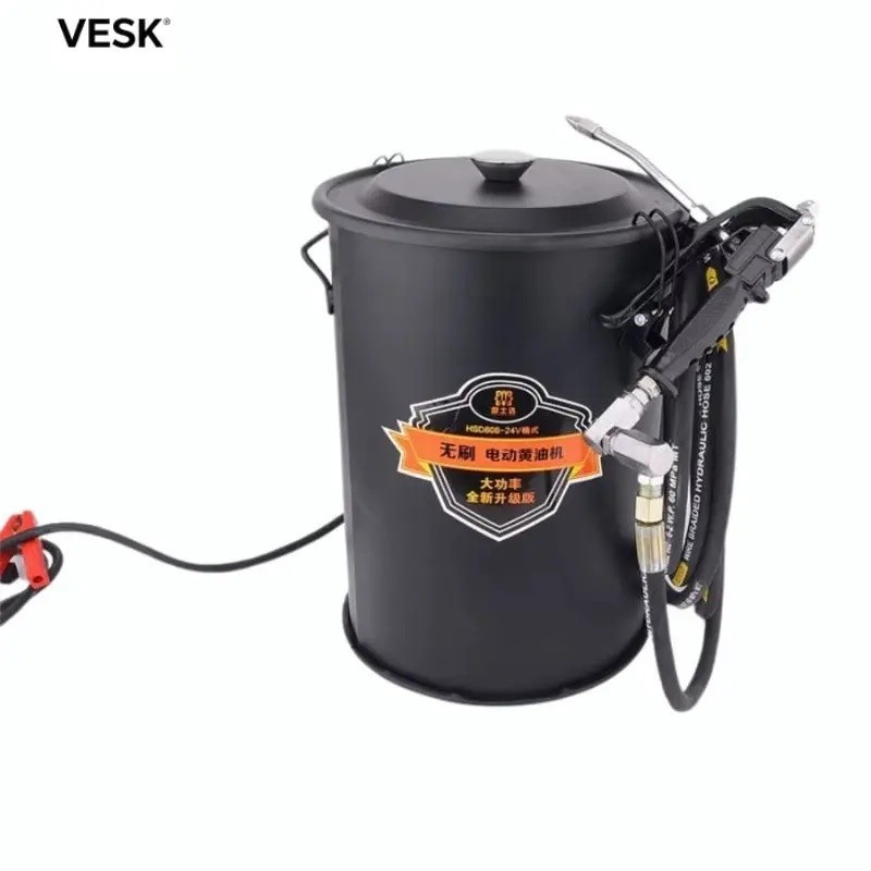 2VOK ของแท้ใหม่เอี่ยม WZAUTO DC24V แบบพกพา 15L Grease Tool Electric Barrel ประเภทจาระบีปั๊มหัวฉีดจาร