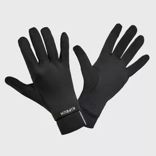 Decathlon Adult Running Gloves Black ถุงมือใส่วิ่งใช้สัมผัสจอได้สำหรับผู้ใหญ่ รุ่น Kiprun Warm + 500 V2