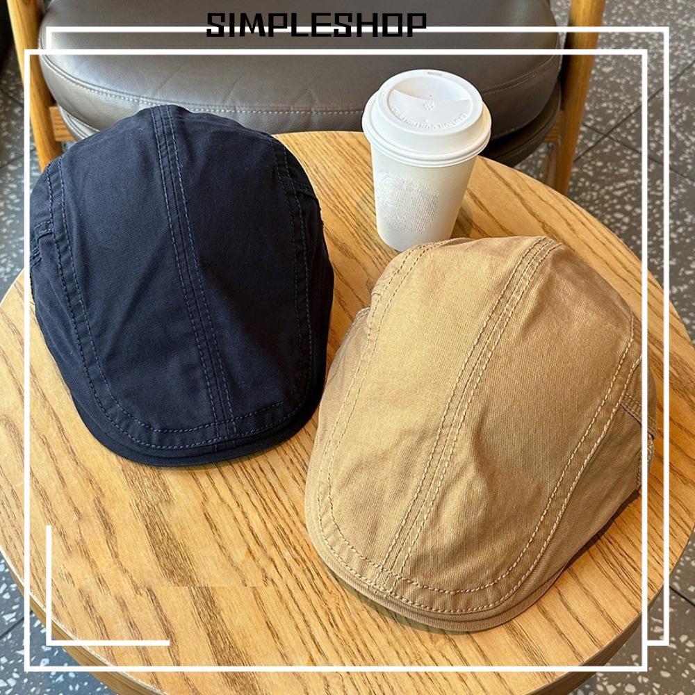 SIMPLESHOP Berets, Solid Color Anti-UV Painter Cap, Casual Retro England Hat Gift