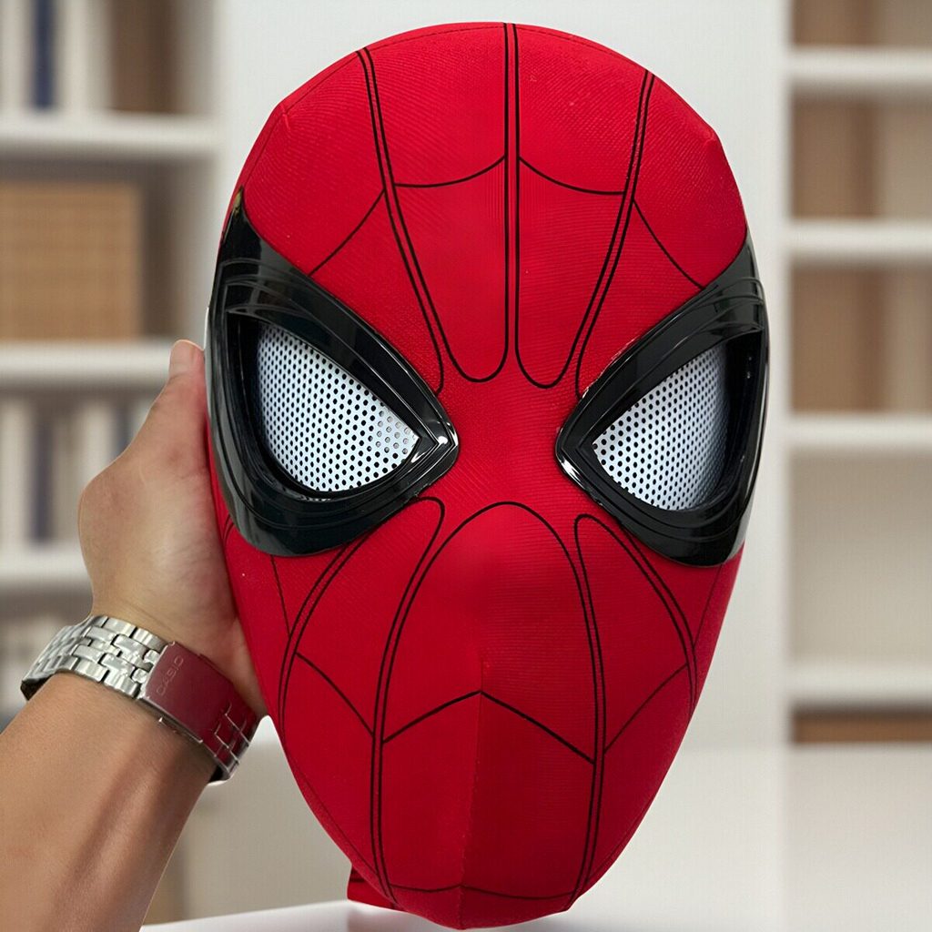 Spiderman Headgear Eye Movable Mask Straw Blink Mask Spiderman Headgear Eye Movable Mask Straw Blink