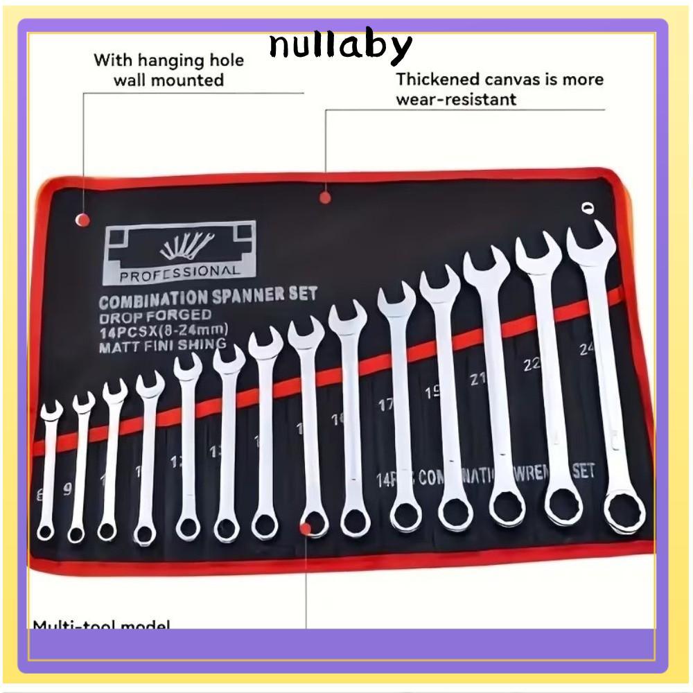 NULLABY ประแจเก็บกระเป๋า, 14 กระเป๋าพับออกแบบเครื่องมือ Organizer Roll, ทนทาน Roll Up สไตล์ผ้าทนทาน Spanner Toolkit บ้าน DIY