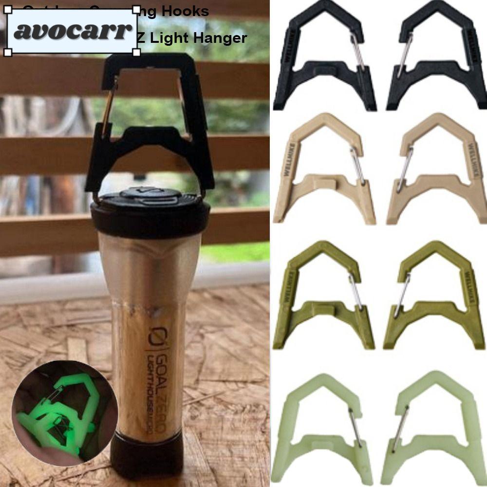 AVOCAR Outdoor Camping Hooks, 4.5*4 ซม.4 สีเต็นท์ GZ Light Hanger, ABS Outdoor Camping Buckle สําหรั