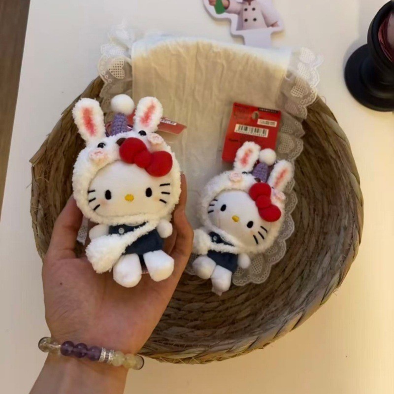 New Bunny Headgear kt Bag Pendant Kawaii Doll Bag พวงกุญแจตุ๊กตา Hello kitty Pendant 0803XH2 #.