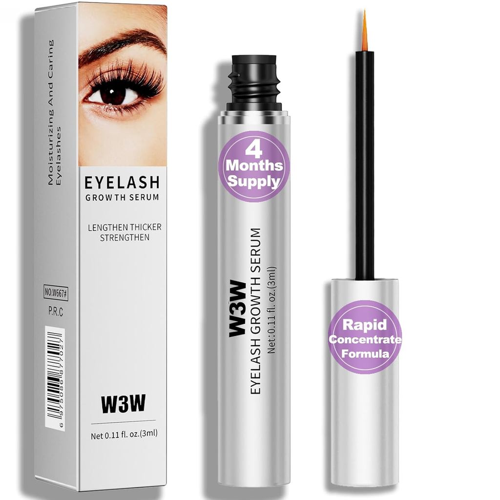 Lash Serum- Rapid Eyelash Growth Serum สําหรับแป้ง, Healthier Lashes & Brows, Vegan & Cruelty-Free (