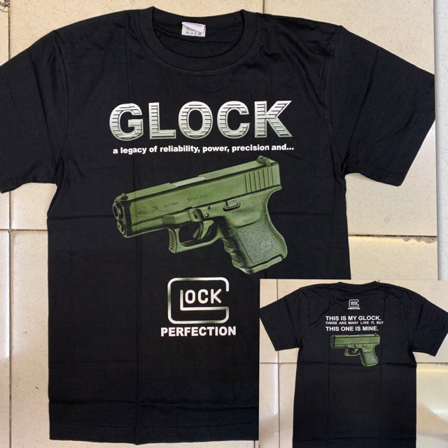 Men 3D glock 19 austria rock out with your glock off Gun Printed men t shirt นุ่มสบาย