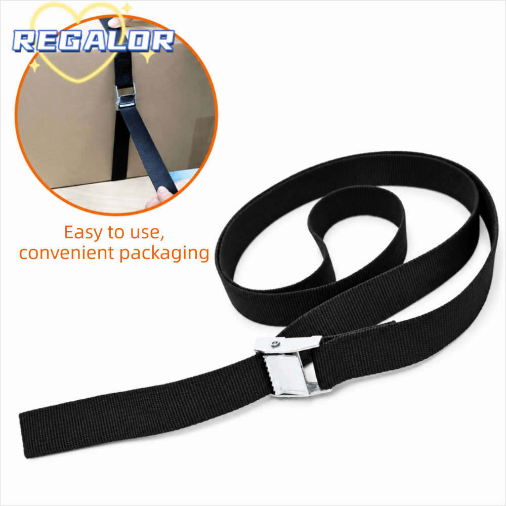 REGOR0G Tie Down Straps, 1/2/*25 มม.สายรัดวงล้อปรับได้,เข็มขัดวงล้อที่แข็งแกร่งหัวเข็มขัดโลหะสีดําเช
