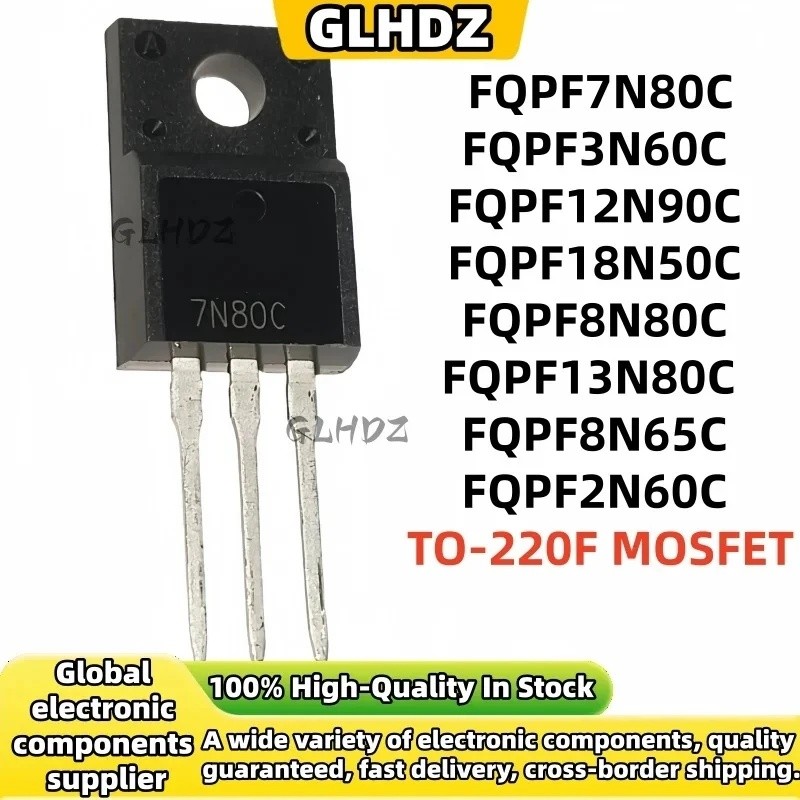 5UDS ใหม่ FQPF7N80C/3N60C FQPF12N90C/18N50C/8N80C/13N80C MOSFETPF8N65C FQPF2N60C TOF