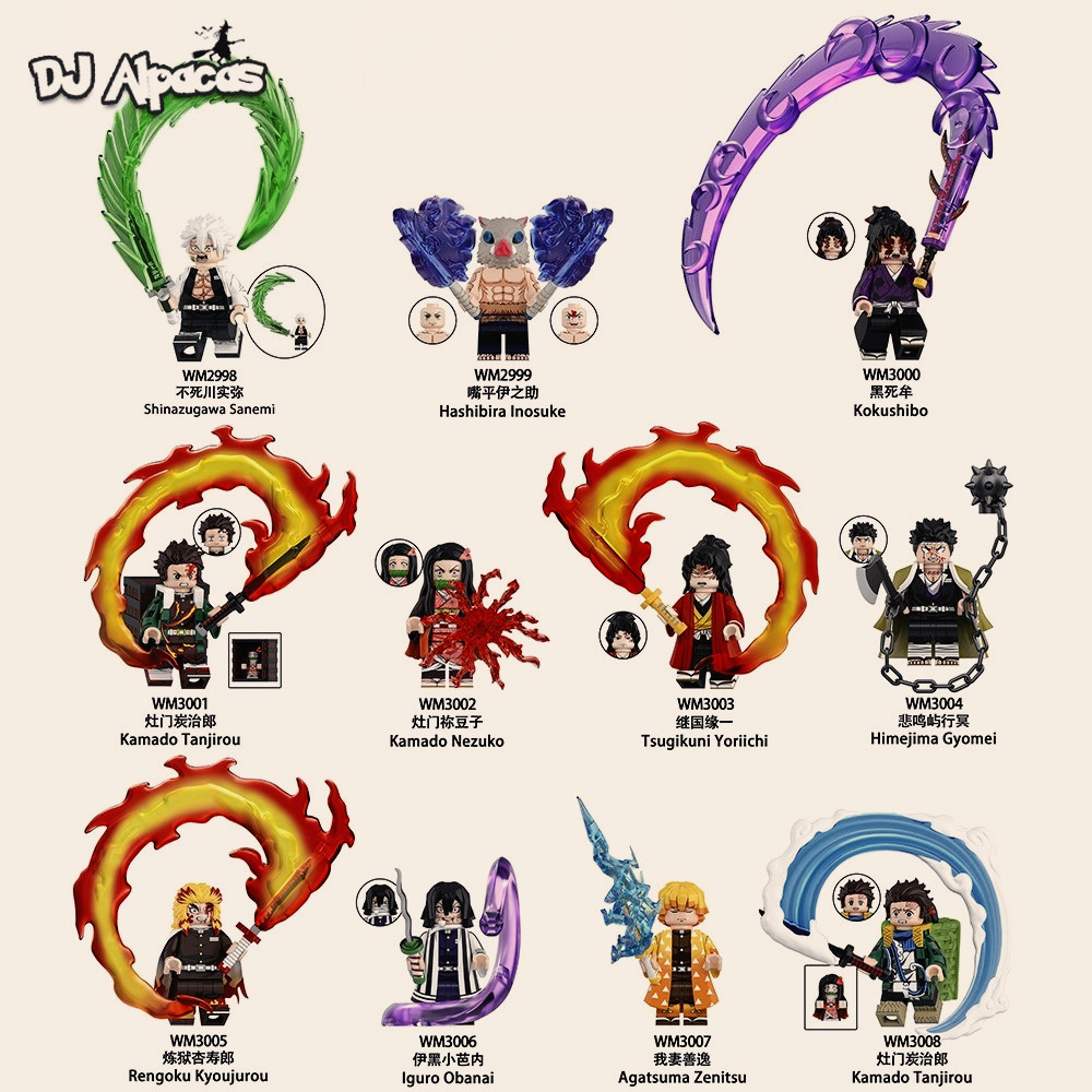 Kokushibo Yorichi Mini Figures ของเล่นตุ๊กตาสะสม Zenitsu Tanjirou