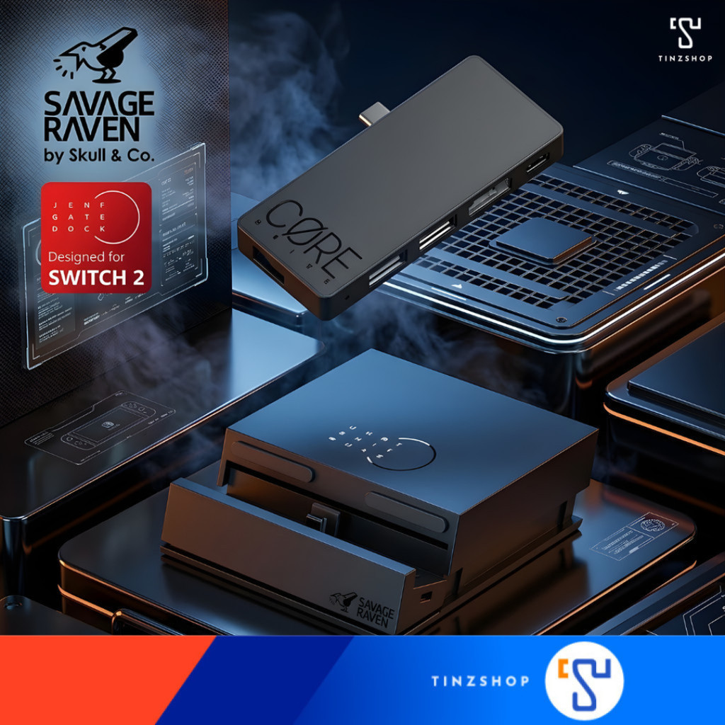 [ส่งด่วน] Jumpgate Dock Pro Savage Raven by Skull & Co. Compact Dock for Switch2 ของแท้ มีประกัน (3SASVTW002)