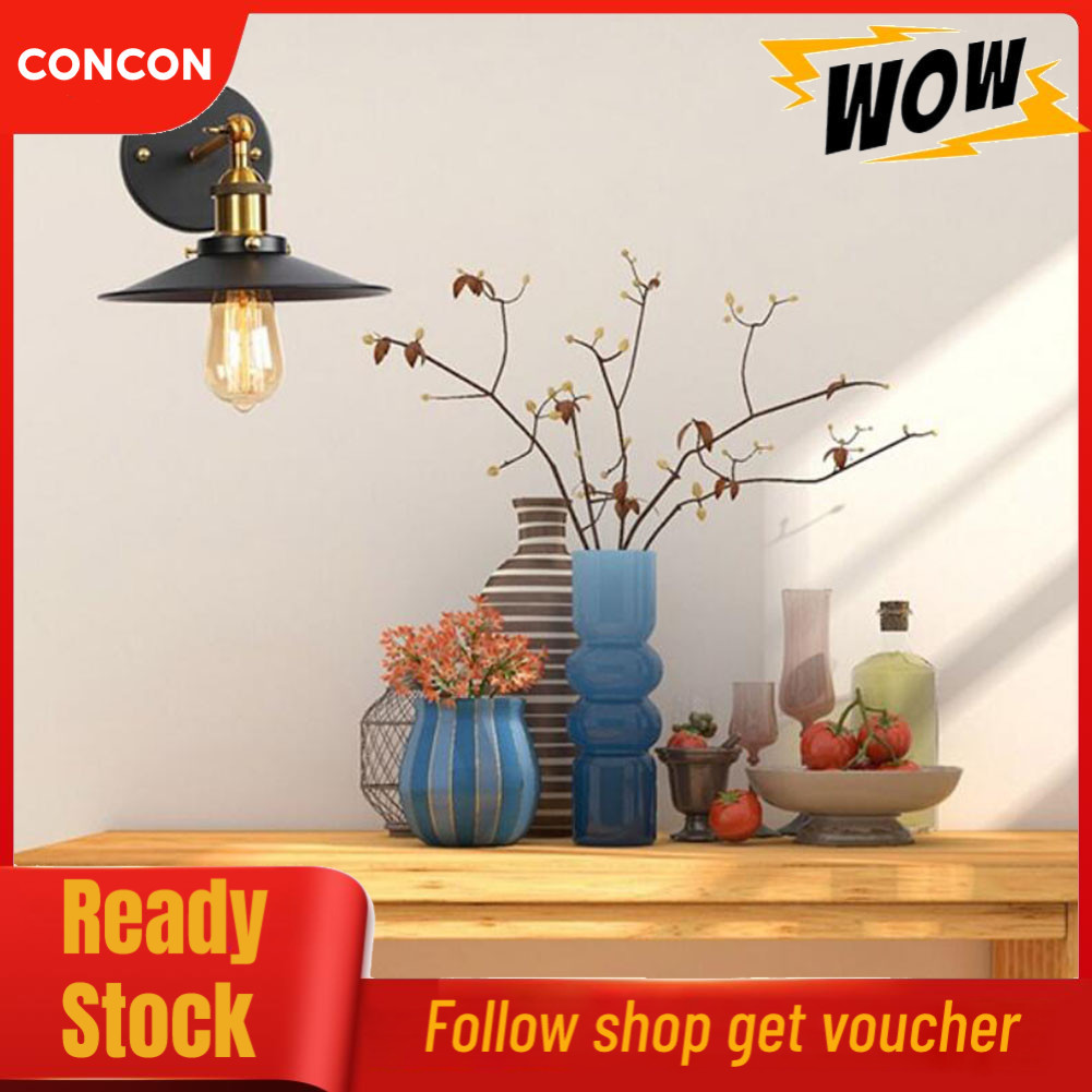 Concon 85-265V E27/E26 Retro Sconce Light โคมไฟติดผนังเหล็กโคมไฟสำหรับ Cafe Bar ห้องโถงพร้อมปุ่มสวิท