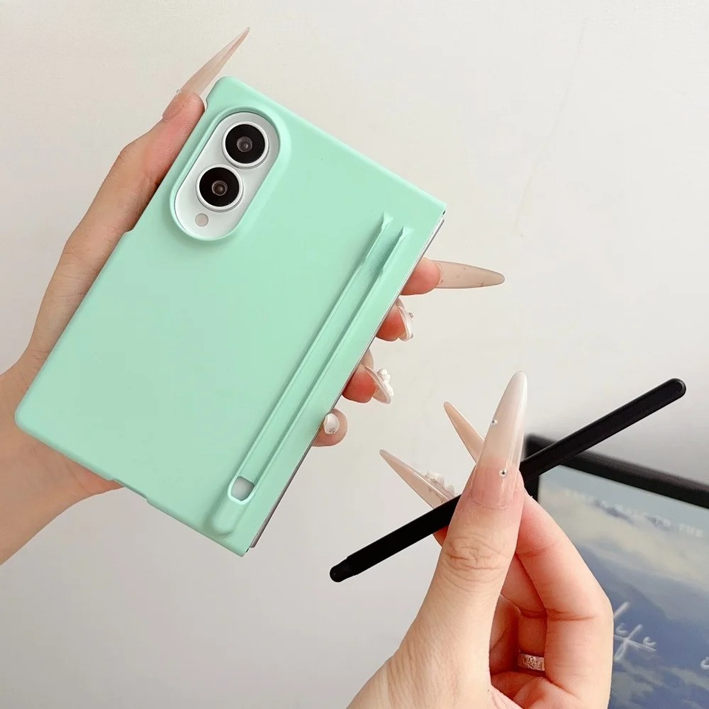 สําหรับ Samsung Z พับ 8 กรณี Slim Matte Skin Feeling PC สําหรับ Samsung Galaxy Z พับ 7 6 5 8 Ultra S ผู้ถือปากกาและปากกา