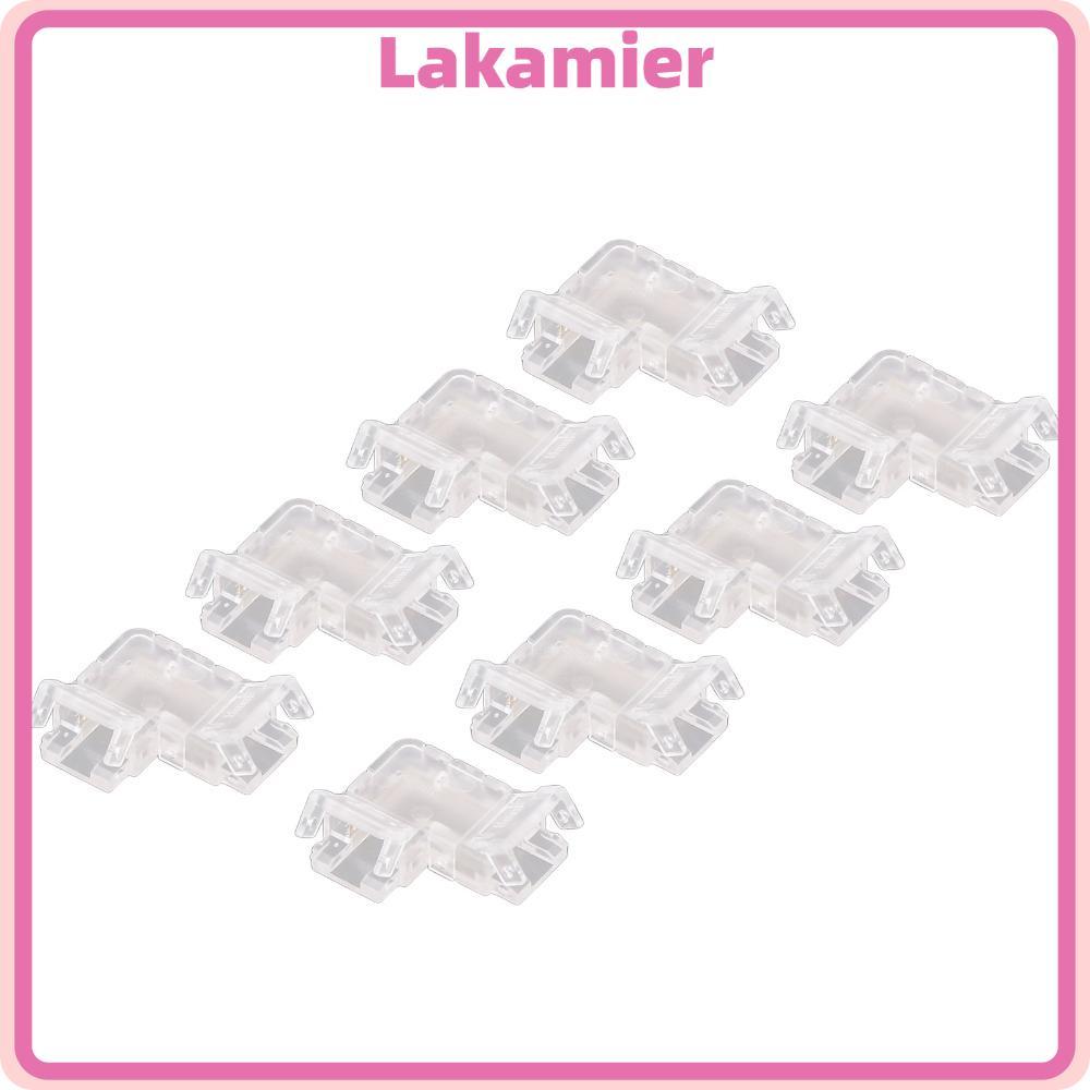 LAKA 8 ชิ้น COB Connector, 2PIN 8 มม.ตัวเชื่อมต่อไฟ Strip, Stable โปร่งใส COB LED Connector สําหรับ 