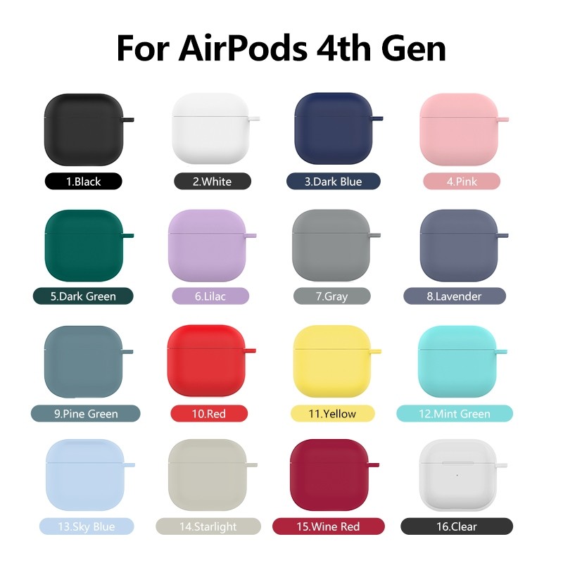 สำหรับ Airpod 5/4/4 ANCเคสหูฟังไร้สาย เคสซิลิโคนอ่อนนุ่ม For AirPods 5/4 กล่องชาร์จสีทึบแฟชั่นหูฟังกรณ For AirPods Pro3