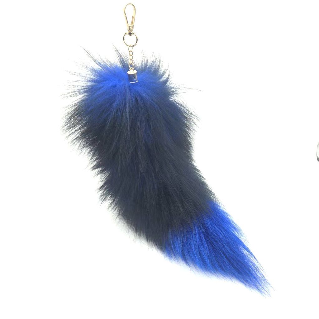 Fox Tail Key Chain 40 ซม.Fox Tail Cross Fox Tail อุปกรณ์เสริมหญิงกระเป๋าตกแต่งจี้ Hand-Made อุปกรณ์เ