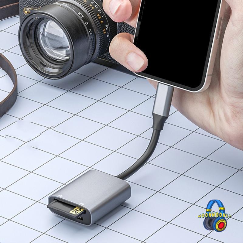 MOON Memory Stick Card Reader อะแดปเตอร์ Memory Stick USB C ถึง SD + MS Card Reader สําหรับกล้องเกมโ