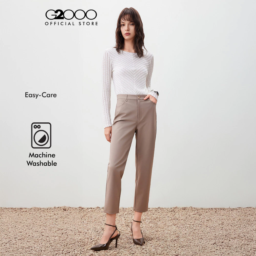 G2000 กางเกงขายาวสำหรับผู้หญิง ทรง Cigarette Shape รุ่น 5626900615 BROWN