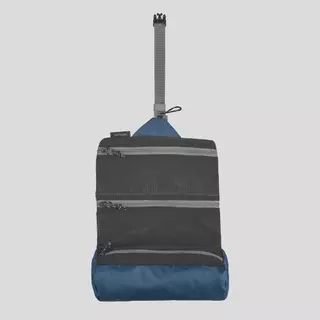 Decathlon Ultra Light And Compact Toiletry Bag กระเป๋าใส่อุปกรณ์อาบน้ำแบบพับได้น้ำหนักเบาเป็นพิเศษสำหรับเทรคกิ้ง - Blue
