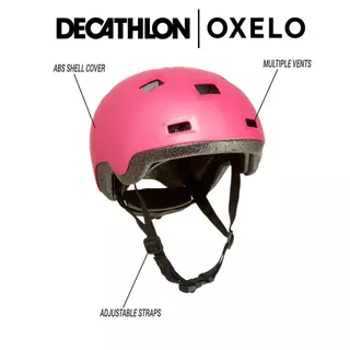 Decathlon Kids' Scooter Helmet หมวกกันน็อคเด็กใส่เล่นอินไลน์สเก็ต สเก็ตบอร์ด สกู๊ตเตอร์รุ่น B100 - Pink