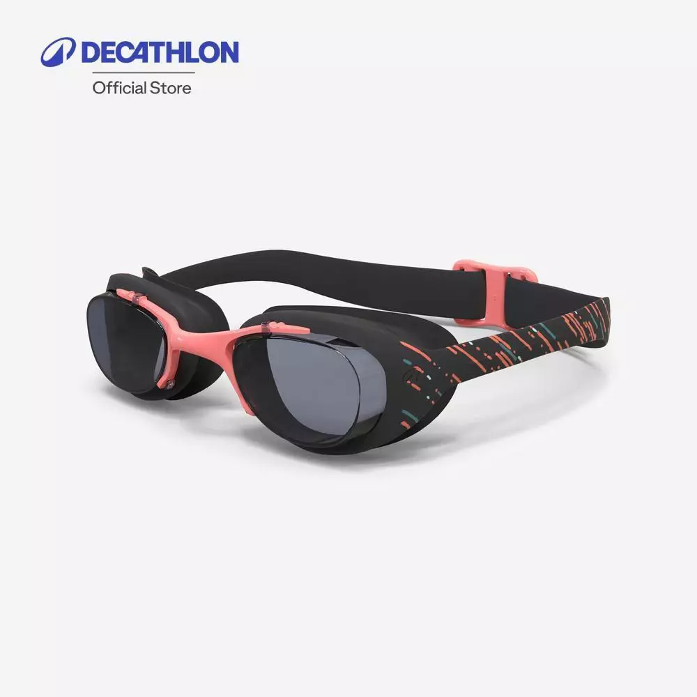 Decathlon Swimming Goggles Size L Tinted Lenses แว่นตาว่ายน้ำขนาด L ชนิดเลนส์เคลือบสี รุ่น Xbase - Black/Orange/Grey