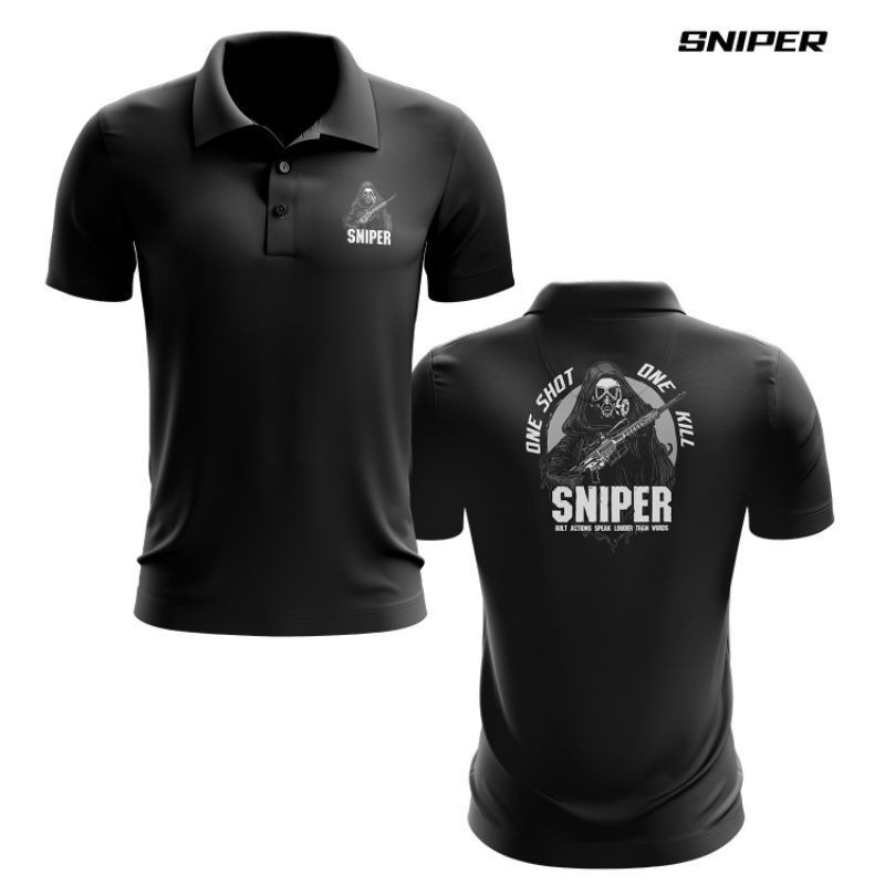 POLO T SHIRT SNIPER BAJU TACTICAL REDAY