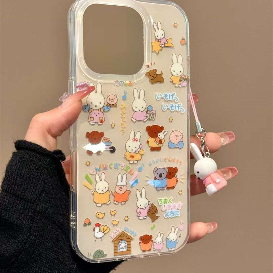 Miffy Doodle การ์ตูนสําหรับ iPhone 17ProMax เคส 1514 สองชั้น 1312pro