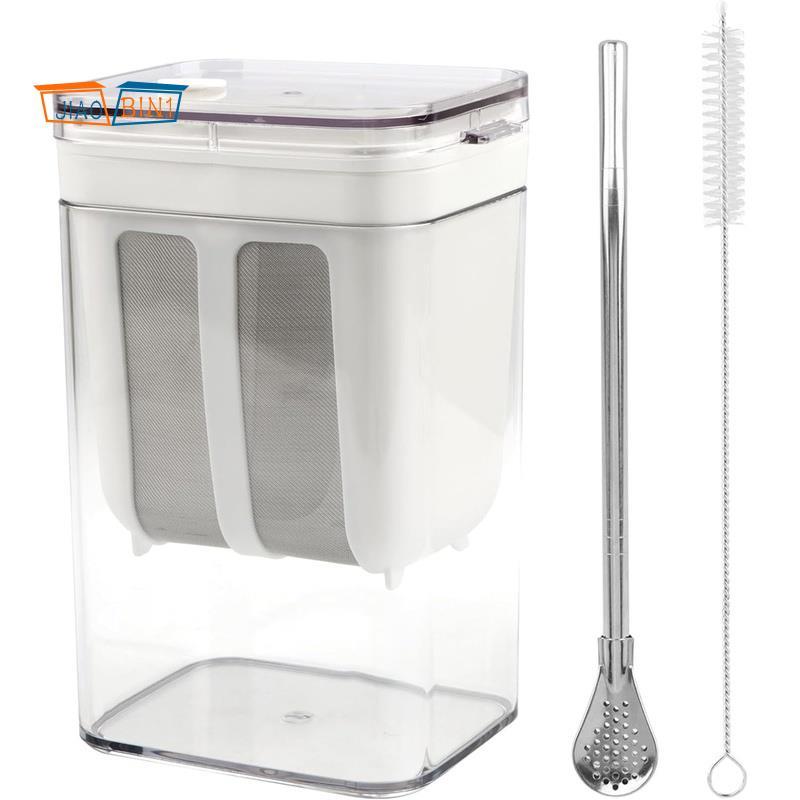 ที่กรองโยเกิร์ตพร้อมตะกร้ากรอง 0.55 Qt สําหรับโยเกิร์ตกรีก (1.16 Qt/0.29 Gal/1100 ML) ภาชนะ
