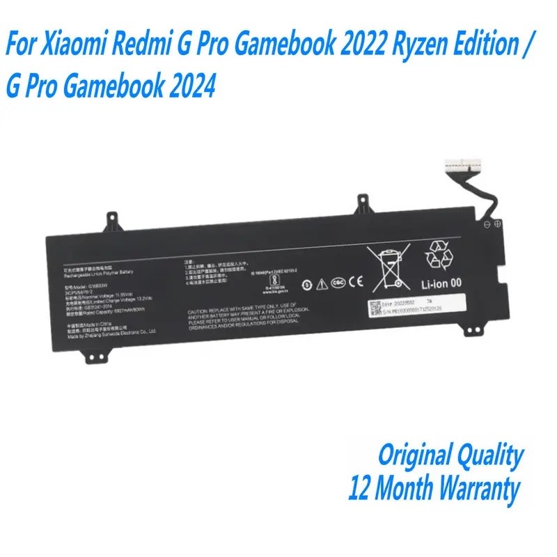 ใหม่ G16B03W แบตเตอรี่แล็ปท็อปสําหรับ Xiaomi Redmi G Pro Gamebook 2022 Ryzen Edition/G Pro Gamebook 