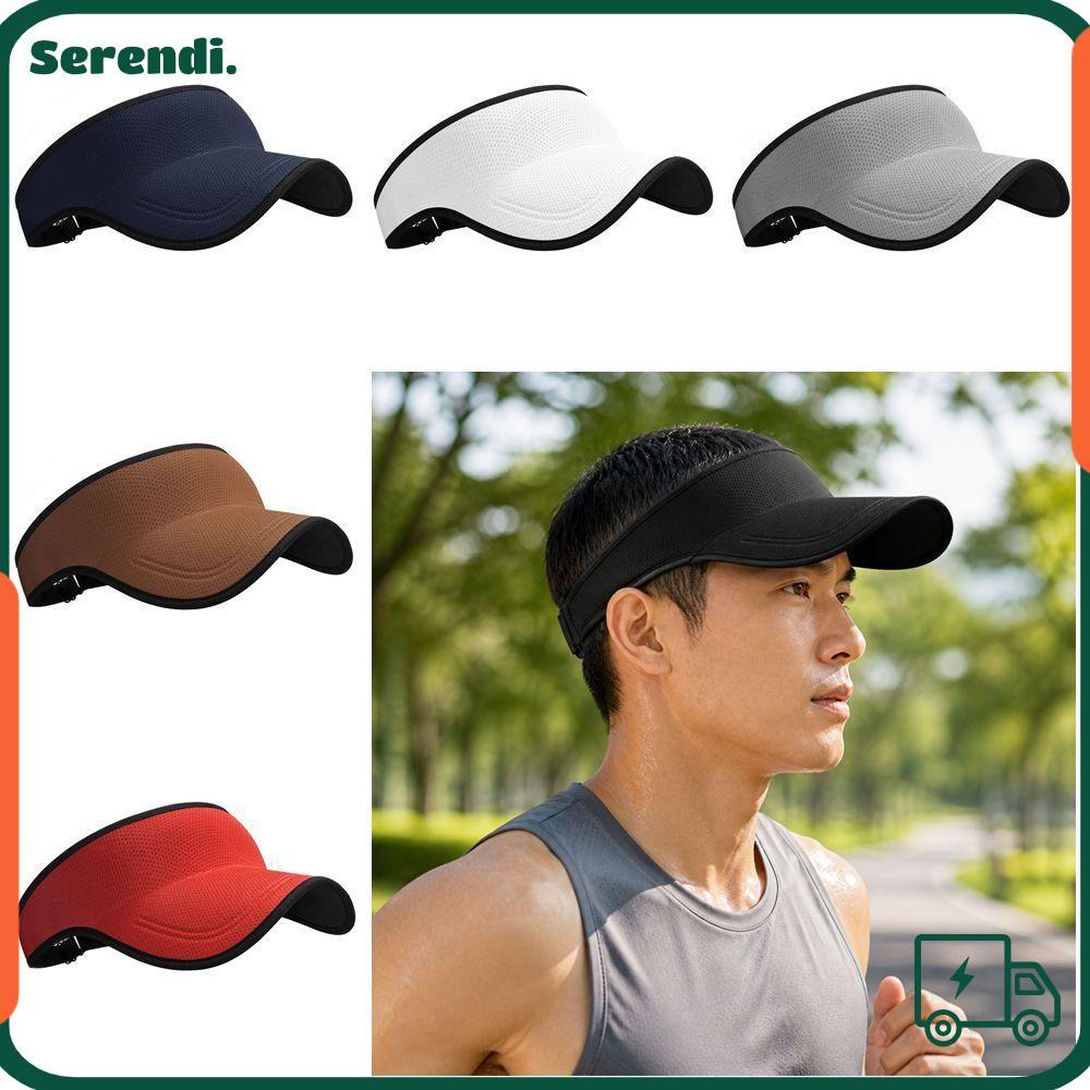 SERENDI Sports Sun Visor, Quick Drying Packable Open Top Visor, Polyester Seamless Breathable Runnin