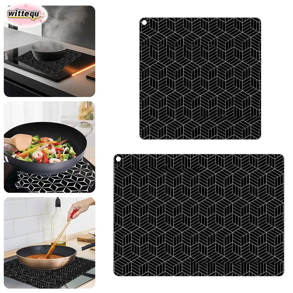 WITTTETH ตัวป้องกันแผ่นอบแบบเหนี่ยวนํา, แผ่นรอง Cooktop แบบเหนี่ยวนํากันน้ํา, เสื่อโต๊ะซิลิโคนกันลื่น