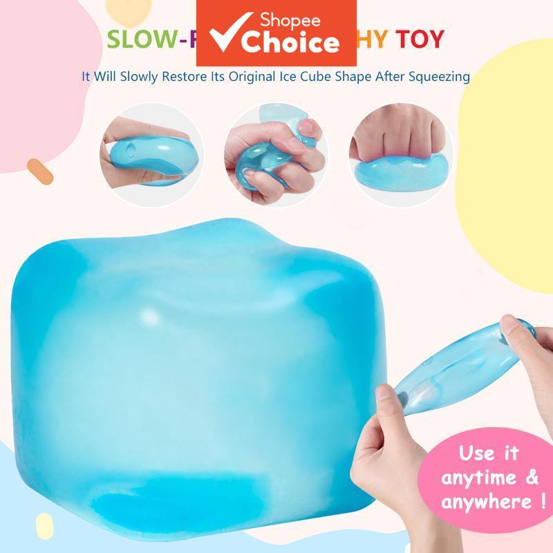 ขนาดใหญ่ Ice Cube Squishy ของเล่น Ssqauvig ใหญ่ช้า Rising Squishies สําหรับ Sensory Play, Perfect ความเครียดบรรเทา Fidget ของเล่นสําหรับผู้ใหญ่ความวิตกกังวล Squishy Cube Sensory ของเล่น
