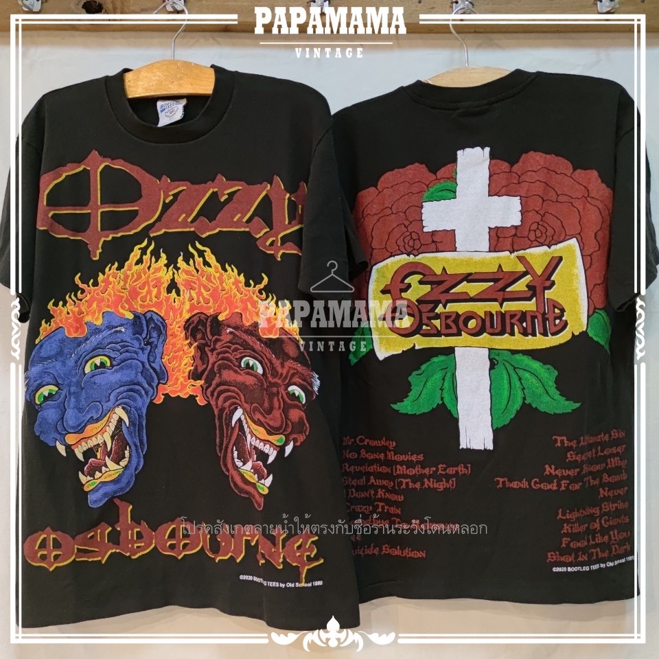 [ OZZY ] OZZY OSBOURNE  Original Bootleg เสื้อวินเทจ เสื้อวง เสื้่อร๊อค เสื้อทัวร์ heavy vintage shi