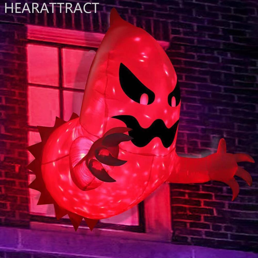 HEARATTRACT 1/1.2 M ตลก USB ฮาโลวีน Inflatable ตกแต่ง Self-Inflatting Ghost & Pumpkin Air Blowing สํ