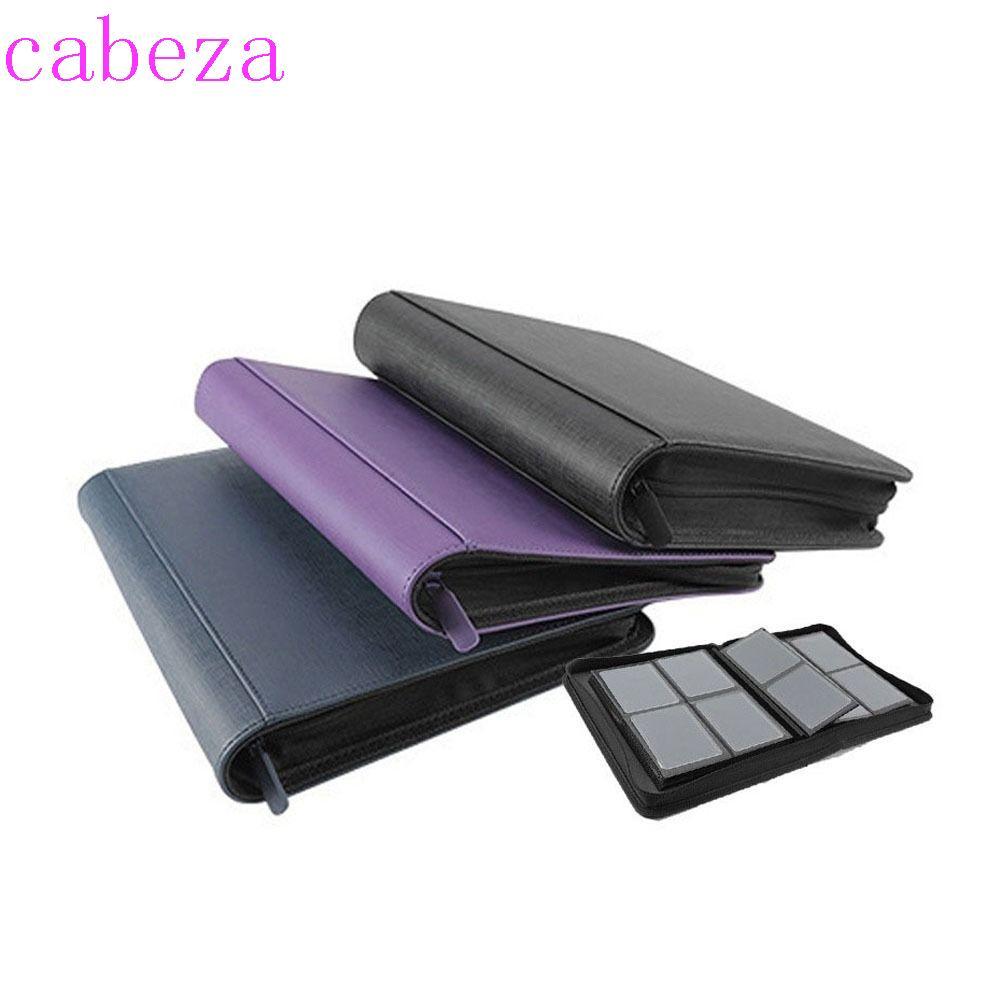 CABEZA Toploader Binder, 112 Toploader PU Toploader อัลบั้ม,ทนทาน 4 กระเป๋ากันน้ําสองด้านกระเป๋าการ์