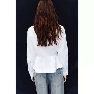 H&M(เอชแอนด์เอ็ม) เสื้อเชิ้ตป็อปลินทรงเพปลัม ผู้หญิง 1340249_2