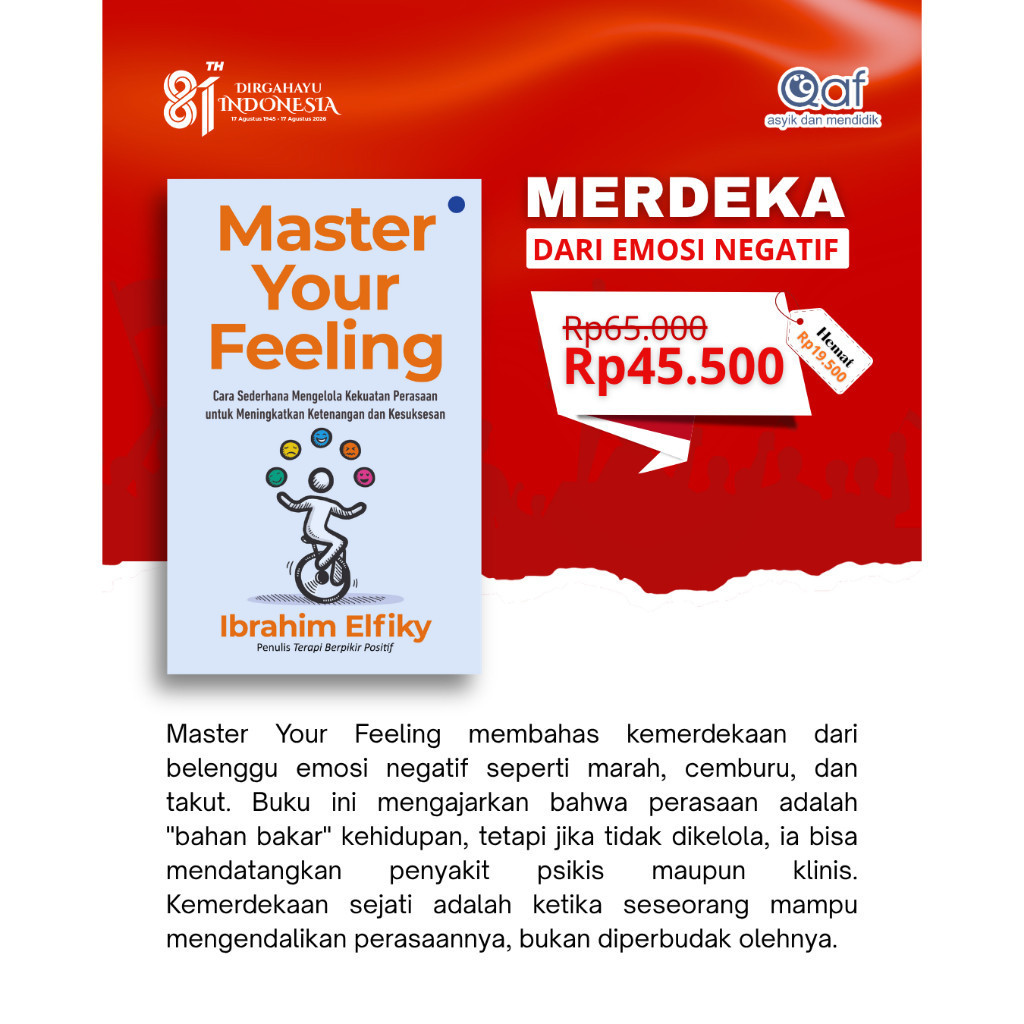 [ Qaf ] - หนังสือ Master Your Feeling -kendalikan Your Feeling | ปากกาลูกลื่นโบนัส