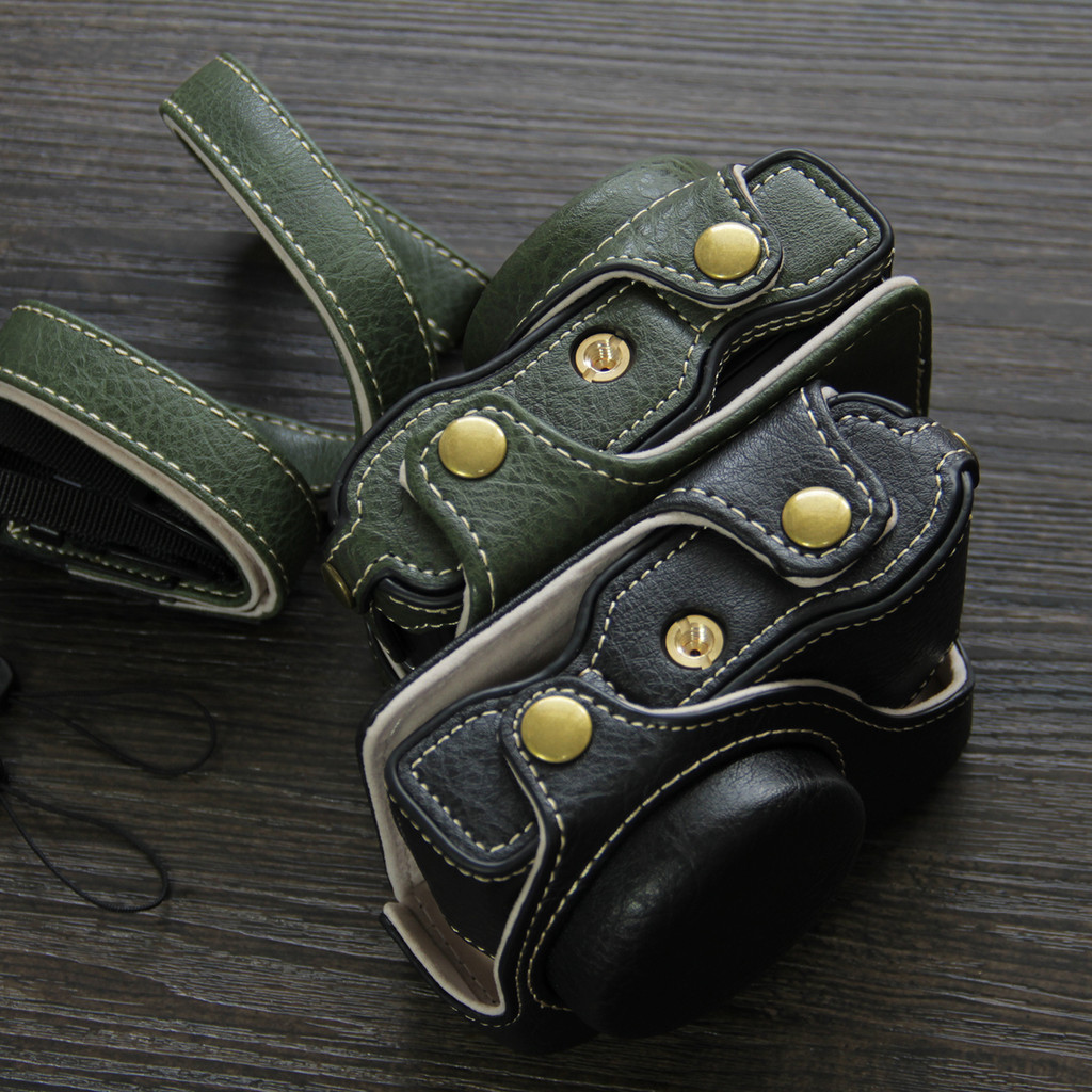 เหมาะสําหรับ Panasonic ZS99 เคสป้องกันกล้องหนึ่งไหล่ tz99 ซองหนังกล้องกระเป๋าสะพายข้างลายลิ้นจี่