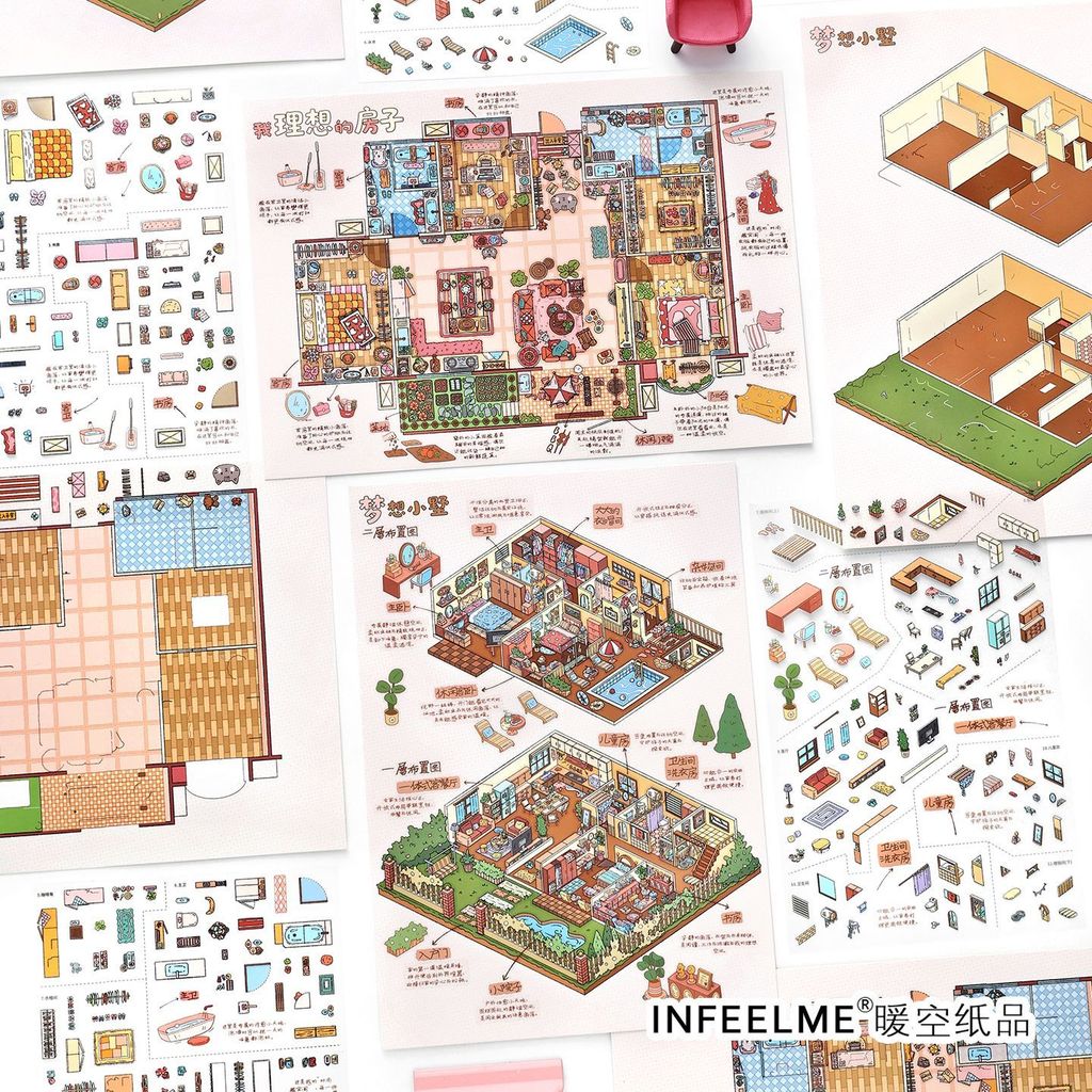 Infeel.me My Hut 37.0 สติกเกอร์ฉาก Ideal Residence Dream Villa รุ่นขนาดใหญ่ diy สติกเกอร์ของเล่น 8.1