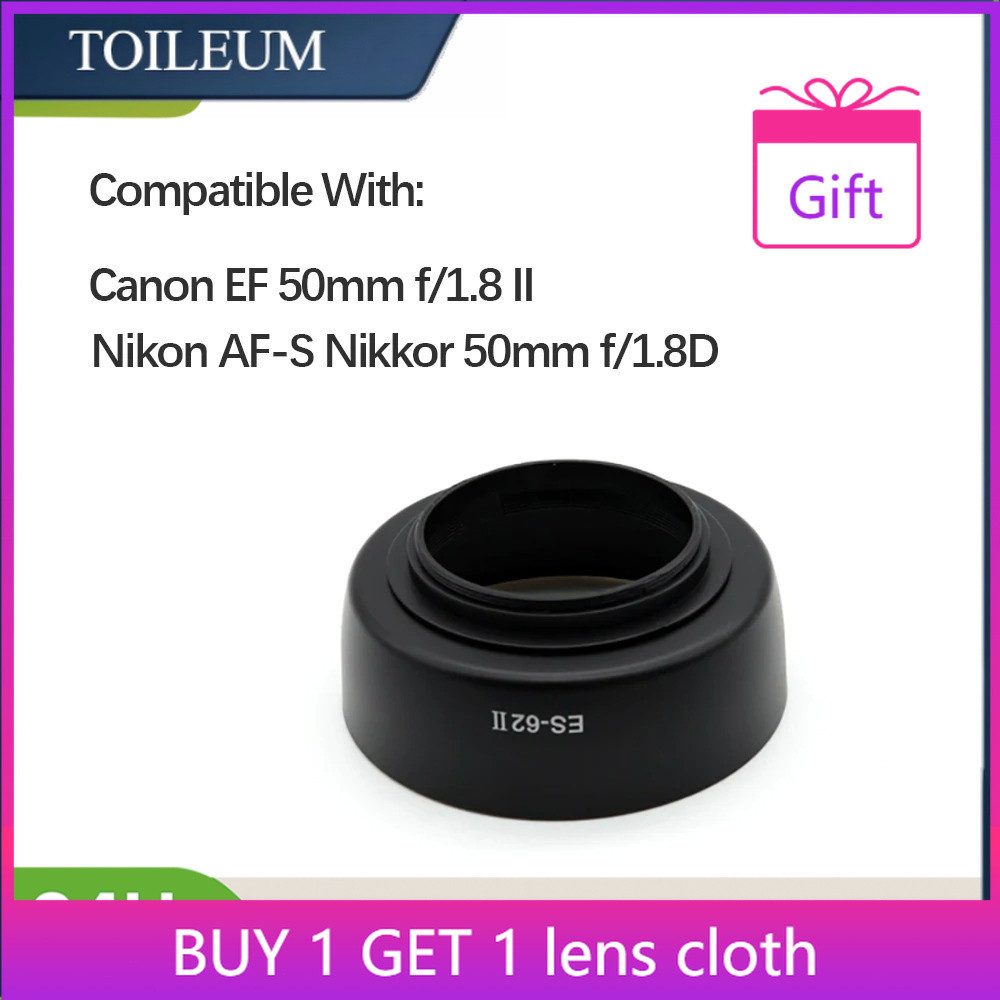 ES-62II เลนส์กล้องสําหรับ Canon EOS Rebel T7 T6 T5 T3 90D 80D สําหรับ Canon 50 มม.f1.8 II Nifty Fift