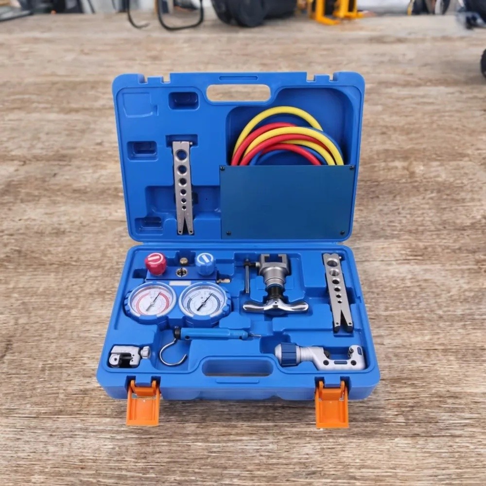 K4LJ Spot สินค้าคงคลัง VTB-5B Manifold Gauge Flaring Tool Refrigeration Hand Tool Kit