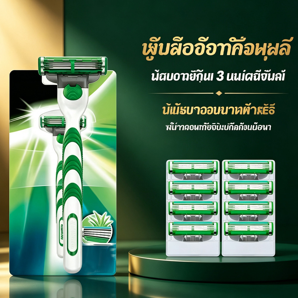 มีดโกนหนวดสำหรับผู้ชาย,Gillette Mach 3 มีดโกนหนวดสำหรับผู้ชาย 3 ชั้น,มีดโกน Gillette Mach 3 แบบเปลี่