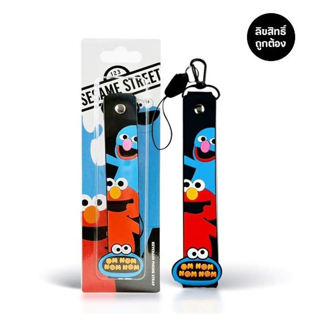 (REDMONZTER) : SST7-พวงกุญแจสายคล้อง : Sesame Street-7A Keychain Phone Strap (SST7A-KCPST-16.5-BK) W