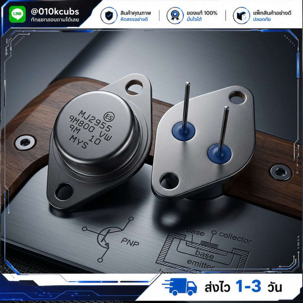 MJ2955 TO-3 PNP ทรานซิสเตอร์ พาวเวอร์แอมป์เครื่องเสียง Transistor