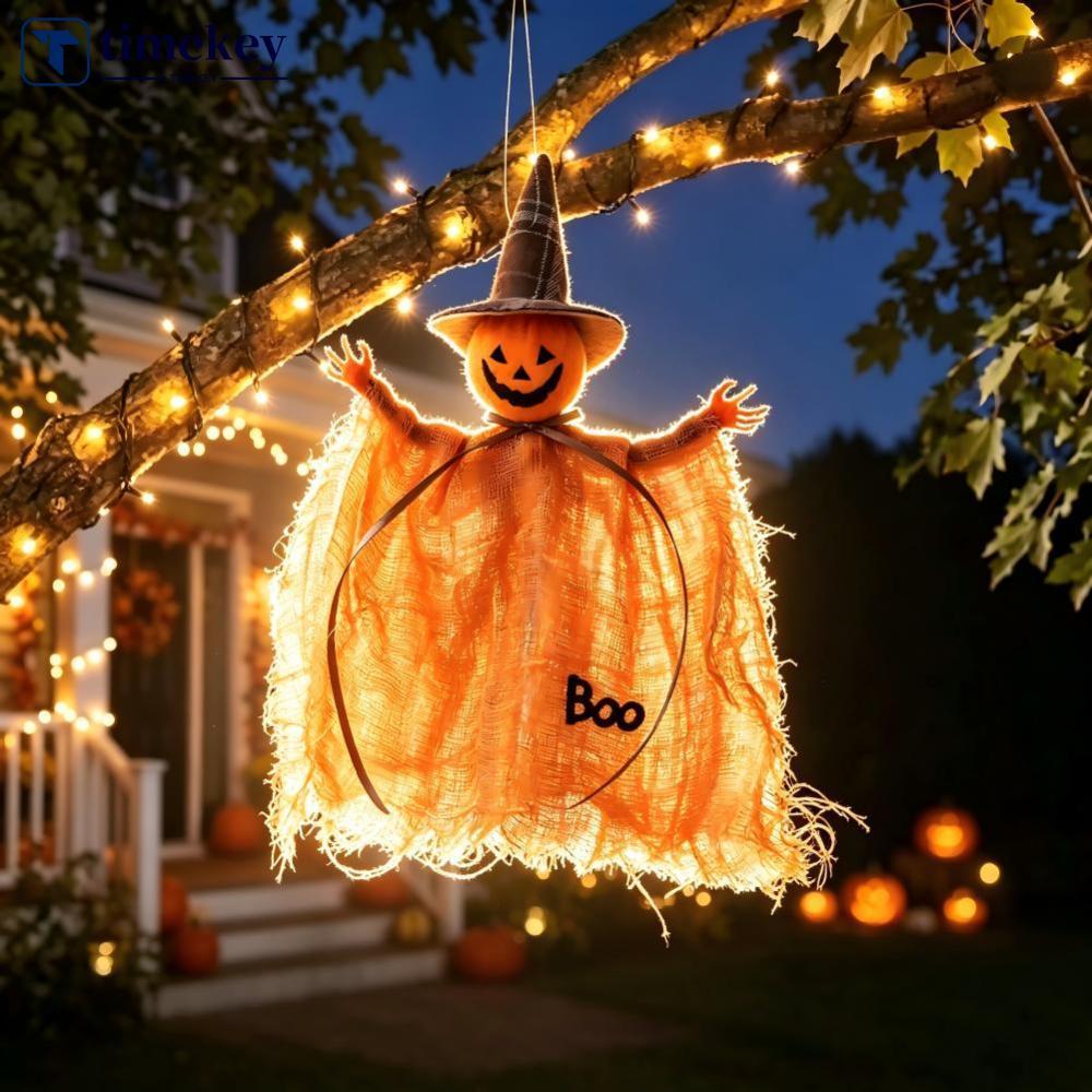 TIMEKEY ฮาโลวีนฟักทอง Ghost แขวนเครื่องประดับน้ําหนักเบา Spooky เพดาน Garland จี้เด็ก Photo Props เท