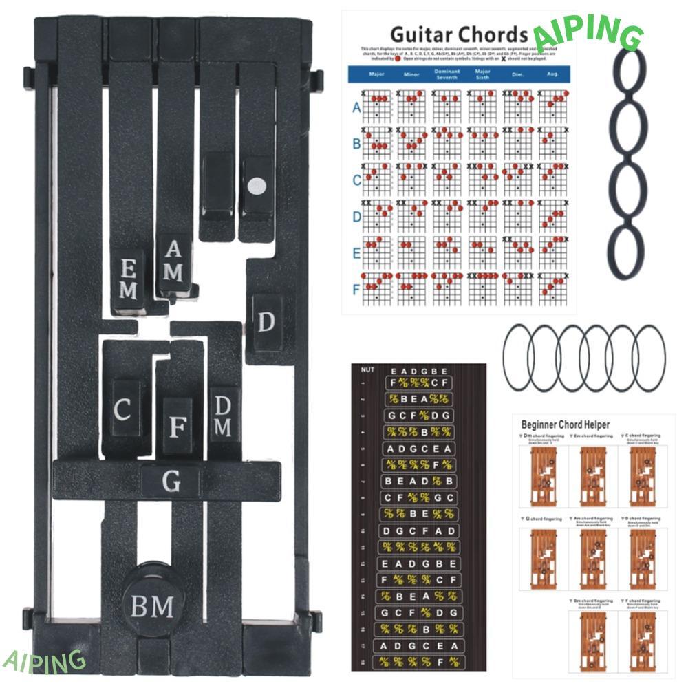 NG1ZX Guitar Chord Trainer, แผนภูมิหมายเหตุกีตาร์สีดําระบบการเรียนรู้, พรีเมี่ยม ABS กีตาร์ Chord Pr