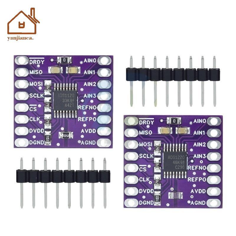 YANCA Analog to Digital Converter ADS1120 ADS1220 16 24 บิตโมดูลความไวสูงสําหรับอิเล็กทรอนิกส์ DIY แ
