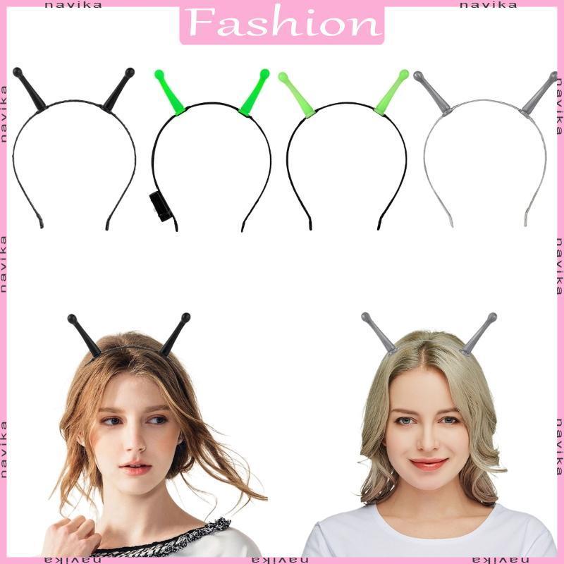NAV Light up ที่คาดผมเครื่องแต่งกายคอสเพลย์คนต่างด้าวเสาอากาศ Dark Alien Headdress