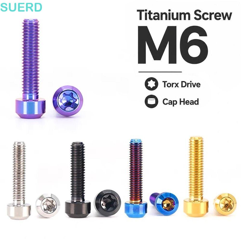 SUERDMY Torx Bolt, Titanium Torx Drive Titanium Screw, Lightweight Six-Lobe Head M6 Fastener Screw อ