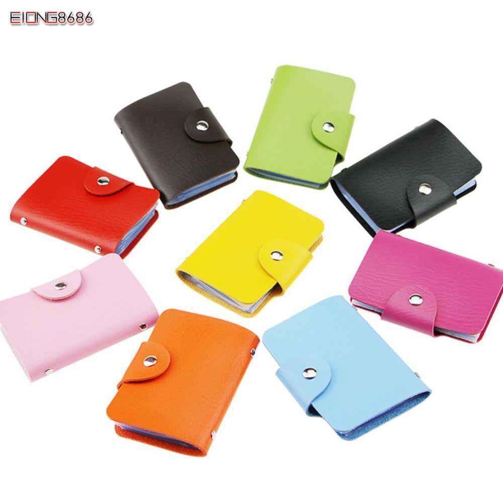 EIONG8686FT Pocket , PU 24 Slots Bits Card Holder Bag, Portable Simple Wallet Leather Card Holder Cr